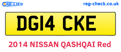 DG14CKE are the vehicle registration plates.