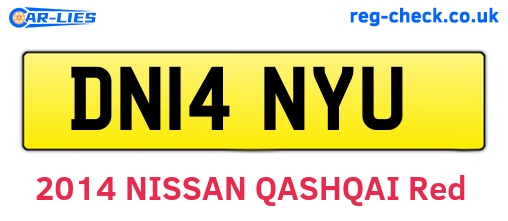 DN14NYU are the vehicle registration plates.
