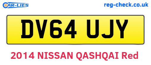 DV64UJY are the vehicle registration plates.