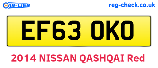 EF63OKO are the vehicle registration plates.