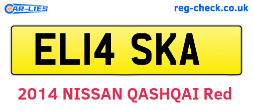 EL14SKA are the vehicle registration plates.