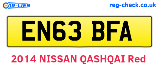 EN63BFA are the vehicle registration plates.