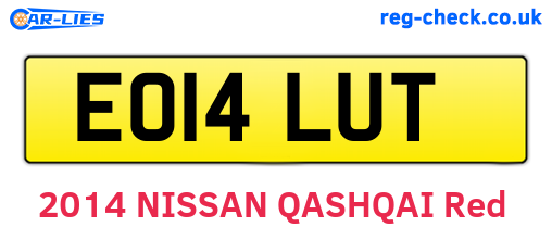 EO14LUT are the vehicle registration plates.