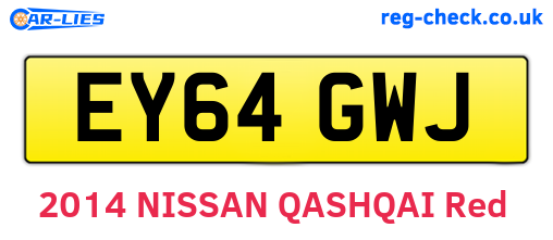 EY64GWJ are the vehicle registration plates.