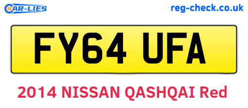 FY64UFA are the vehicle registration plates.