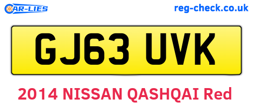 GJ63UVK are the vehicle registration plates.