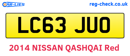 LC63JUO are the vehicle registration plates.