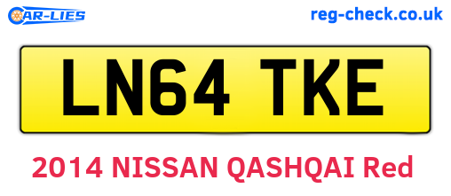 LN64TKE are the vehicle registration plates.