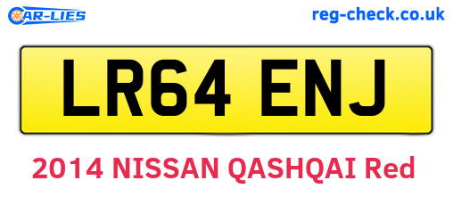 LR64ENJ are the vehicle registration plates.