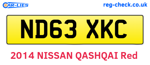 ND63XKC are the vehicle registration plates.