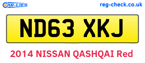 ND63XKJ are the vehicle registration plates.