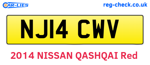NJ14CWV are the vehicle registration plates.