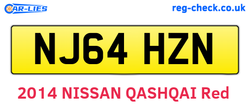 NJ64HZN are the vehicle registration plates.
