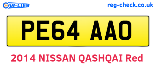PE64AAO are the vehicle registration plates.