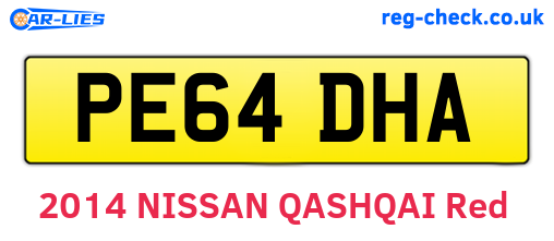 PE64DHA are the vehicle registration plates.