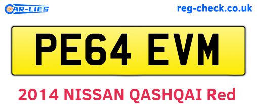 PE64EVM are the vehicle registration plates.