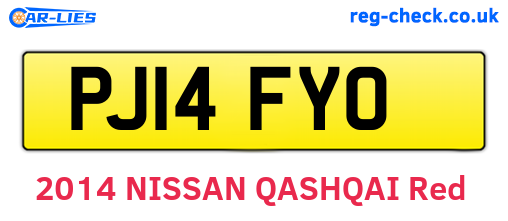 PJ14FYO are the vehicle registration plates.