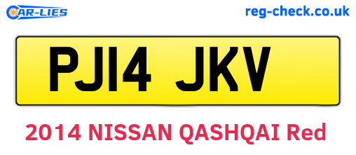 PJ14JKV are the vehicle registration plates.