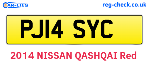 PJ14SYC are the vehicle registration plates.