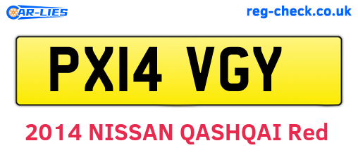 PX14VGY are the vehicle registration plates.