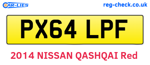 PX64LPF are the vehicle registration plates.