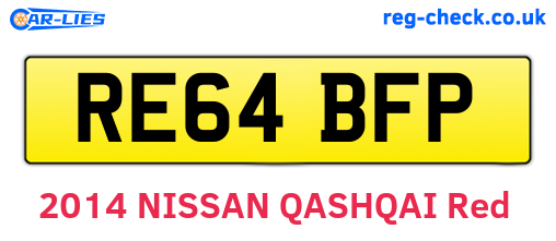 RE64BFP are the vehicle registration plates.