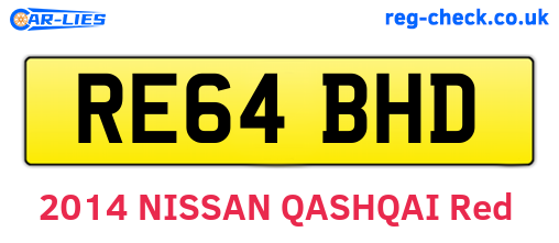 RE64BHD are the vehicle registration plates.
