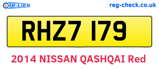 RHZ7179 are the vehicle registration plates.