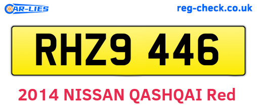 RHZ9446 are the vehicle registration plates.
