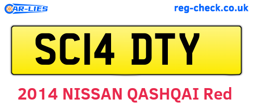SC14DTY are the vehicle registration plates.