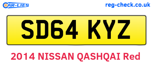 SD64KYZ are the vehicle registration plates.
