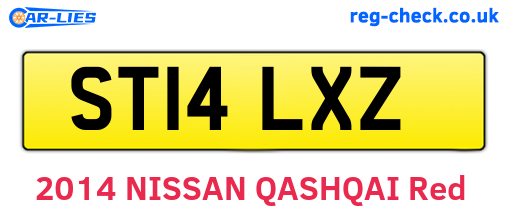 ST14LXZ are the vehicle registration plates.