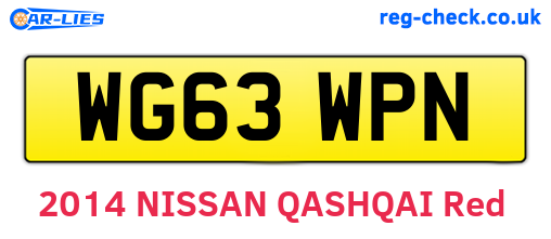 WG63WPN are the vehicle registration plates.