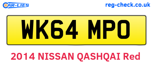 WK64MPO are the vehicle registration plates.
