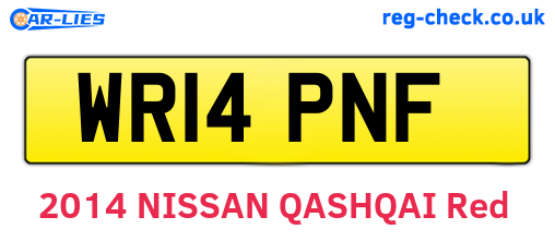 WR14PNF are the vehicle registration plates.