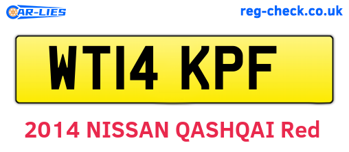 WT14KPF are the vehicle registration plates.