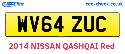 WV64ZUC are the vehicle registration plates.
