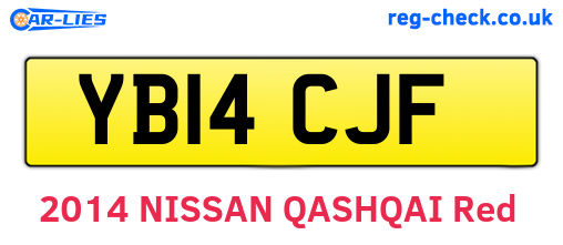 YB14CJF are the vehicle registration plates.