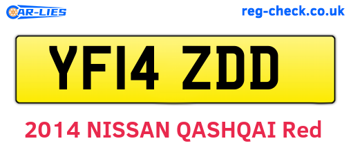 YF14ZDD are the vehicle registration plates.