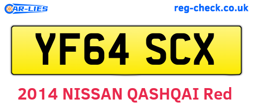 YF64SCX are the vehicle registration plates.