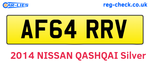 AF64RRV are the vehicle registration plates.