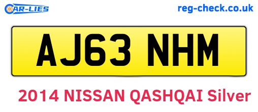 AJ63NHM are the vehicle registration plates.