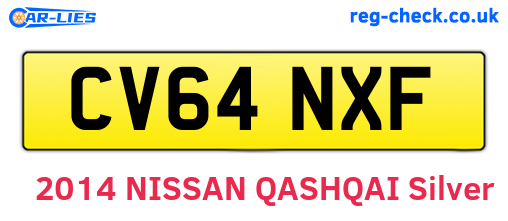 CV64NXF are the vehicle registration plates.