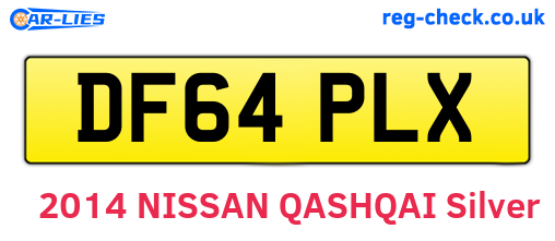 DF64PLX are the vehicle registration plates.