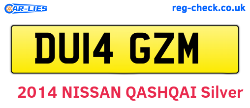 DU14GZM are the vehicle registration plates.
