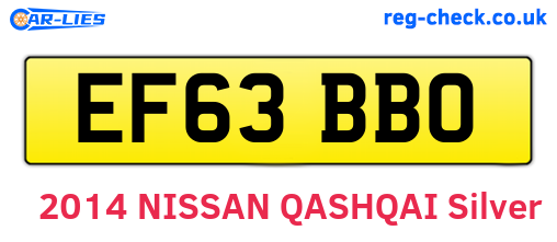 EF63BBO are the vehicle registration plates.