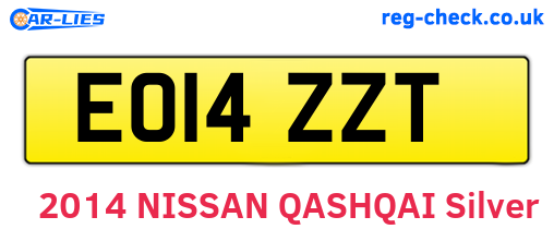 EO14ZZT are the vehicle registration plates.