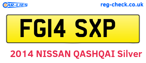 FG14SXP are the vehicle registration plates.