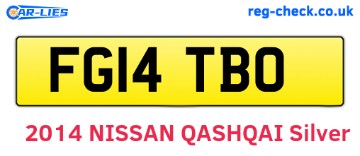 FG14TBO are the vehicle registration plates.