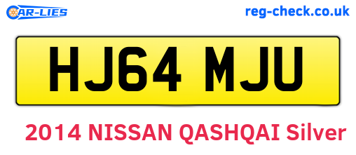 HJ64MJU are the vehicle registration plates.